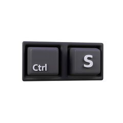 Control save keyboard isolated 3d render icon illustration
