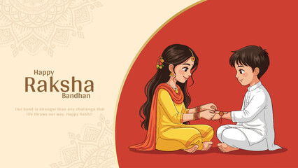 Raksha bandhan festival greeting card India. editable abstract vector illustration design. Happy Raksha Bandhan with nice Decorative Rakhi for Raksha Bandhan.