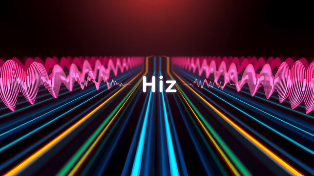 Visualization of Hz Radio Waves: Conceptual Illustration of Frequency and Signal Propagation