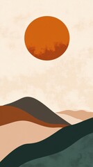 simple earth tones abstract art with an hidden message