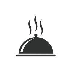 Hot food restaurant dish server icon symbol