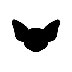 Bat face silhouette vector flat illustration design.