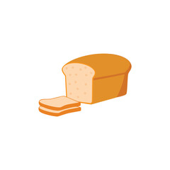 Loaf of bread with slices freshly baked golden crust