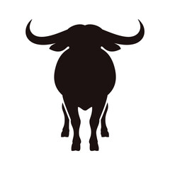 Majestic water buffalo silhouette powerful animal