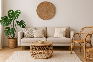 modern living room interior with sofa