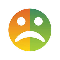 Mixed feelings sad happy face icon gradient design