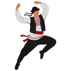 Traditional Turkiye Folk Dancer in Embroidered Costume