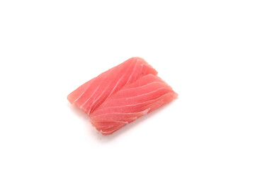 Sashimi made from tuna on a white background. Japanese style food.