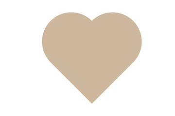 hardBisque color heart on white background. Representation of love.