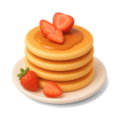 3D Icon of Pancakes – Traditional Dutch Pannenkoeken