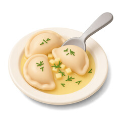 3D Icon of Pelmeni – Traditional Russian Dumplings