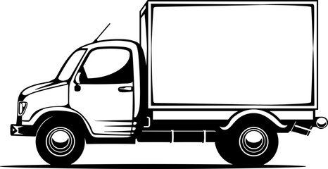Box Truck Rear Wheel Drive Illustration
