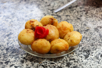 Whole Steamed Potatoes in Natural Form