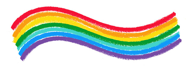 Fototapeta premium Rainbow Wave Crayon Chalk Drawing PNG Transparent