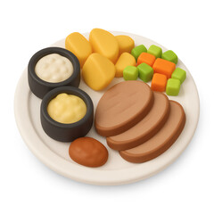 3D Icon of Tafelspitz – Traditional Austrian Boiled Beef Dish
