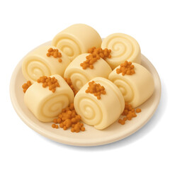 3D Icon of Štruklji – Traditional Slovenian Rolled Dumplings