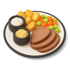3D Icon of Tafelspitz – Traditional Austrian Boiled Beef Dish