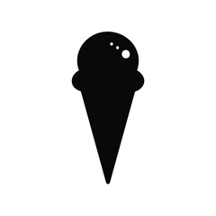 Simple black silhouette ice cream cone graphic
