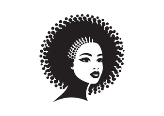 African woman face vector Silhouette hair style Vector