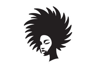 African woman face vector Silhouette hair style Vector