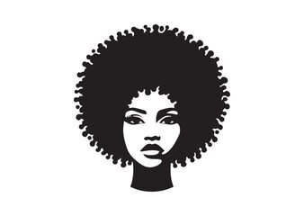 African woman face vector Silhouette hair style Vector