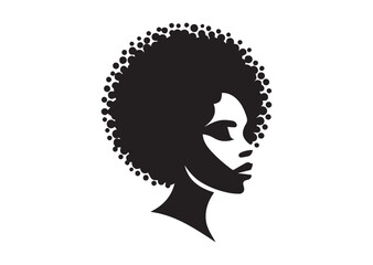 African woman face vector Silhouette hair style Vector