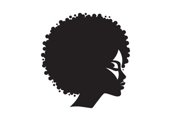 African woman face vector Silhouette hair style Vector
