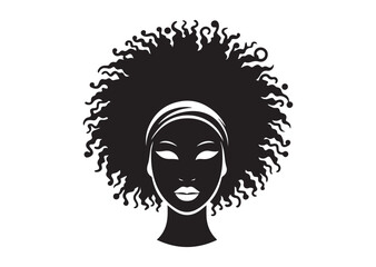 African woman face vector Silhouette hair style Vector