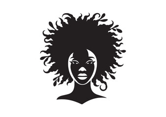 African woman face vector Silhouette hair style Vector