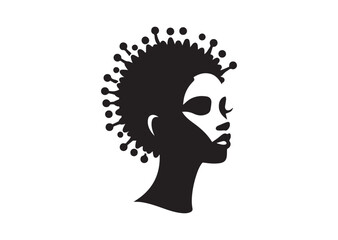 African woman face vector Silhouette hair style Vector