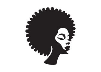 African woman face vector Silhouette hair style Vector