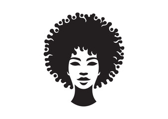 African woman face vector Silhouette hair style Vector