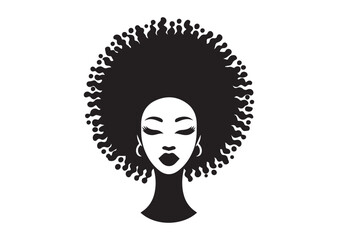 African woman face vector Silhouette hair style Vector