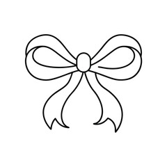 Simple line drawing of a decorative gift bow