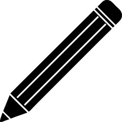 Black and white illustrated graphic of a pencil design a creative concept for writing drawing and sketching ideas on plain white background