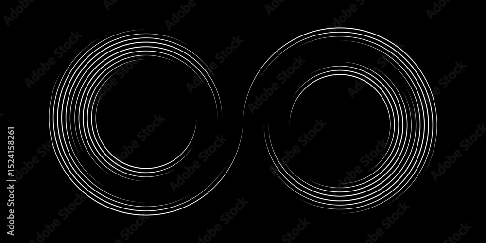 Poster modern abstract background. halftone dots in circle form. spiral logo, icon or design element. black