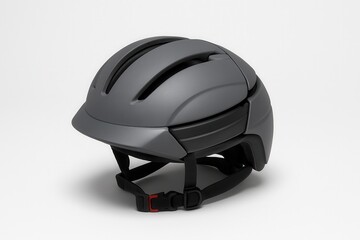 Fototapeta premium Folding gray helmet for electric scooter, promoting safety and style
