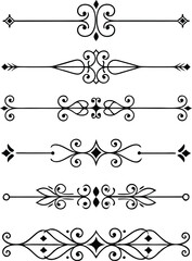 Fototapeta premium Elegant Decorative Flourish Dividers