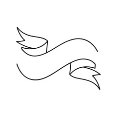 Simple line drawing of a wavy ribbon banner