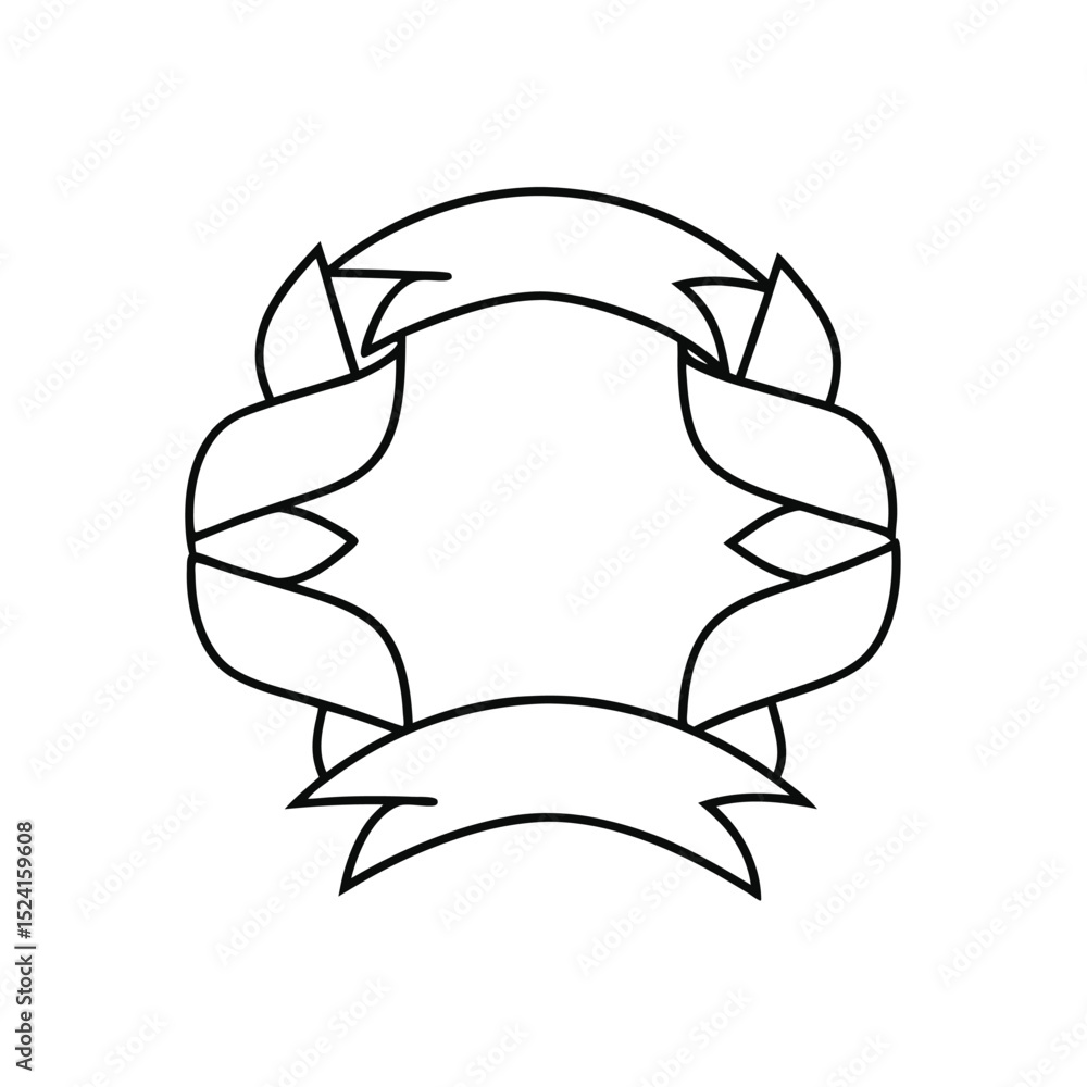 Aufkleber abstract circular line drawing decorative frame design element