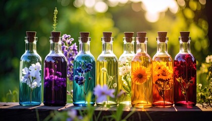 Rainbow Botanical Infusions: A symphony of colors and nature's essence