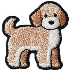 Embroidered toy poodle standing