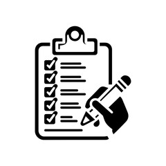 a simple checklist clipboard icon flat design.