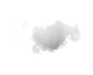 Cutout clean white cloud transparent backgrounds special effect 3d illustration single white cloud