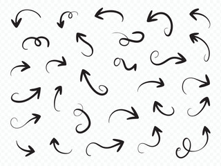 Arrow doodles set in sketchy vector style