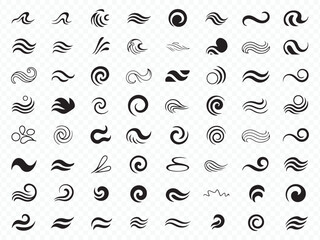 Abstract swirl and wave vector shapes set