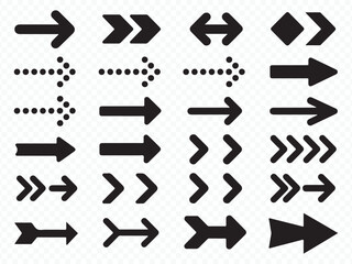 Simple directional arrows set Vector