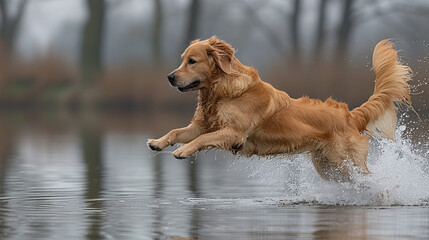 Euphoric Canine Leaps: A Splash of Joy