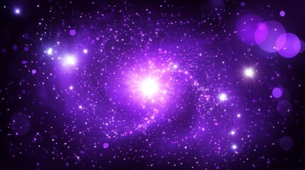 Purple Galaxy Sparkling Stardust and Glowing Lights, space, cosmic