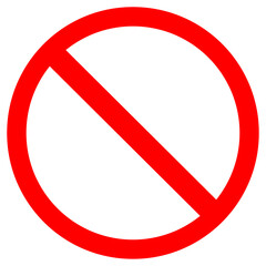 Red Thin Circle with Thick Slash Prohibition Sign
